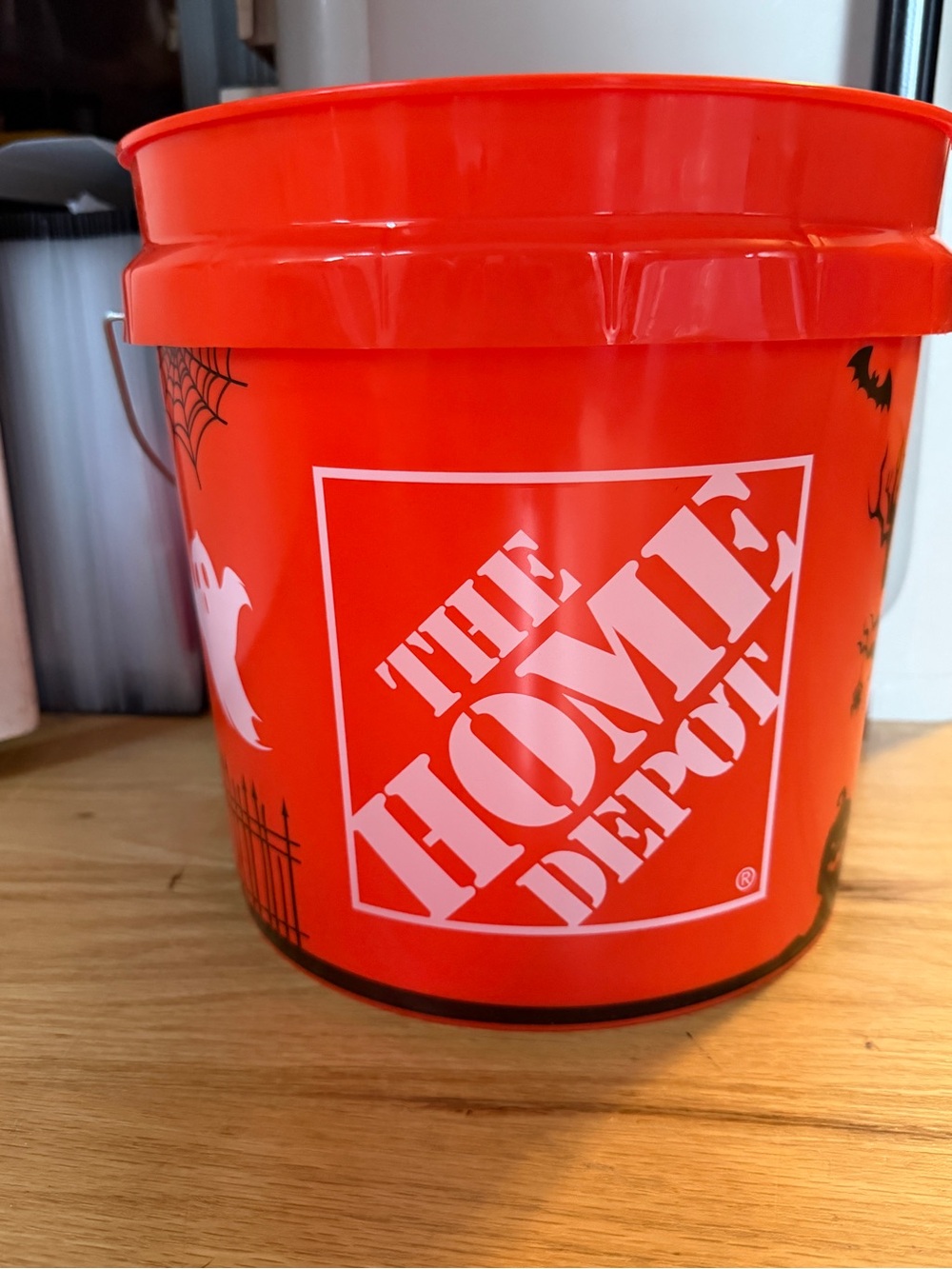 New Home Depot Halloween Trick or Treat 2 Gallon Bucket Orange Ghost 2026 Spooky